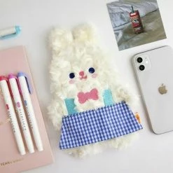 Accessories Stationery Milkjoy Rabbit And Bear Duo Plush Pencil Case