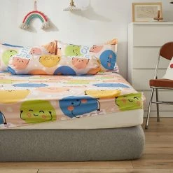 Home Decor Millions Of Happy Emojis Fitted Bedsheet