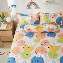Home Decor Millions Of Happy Emojis Fitted Bedsheet