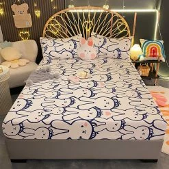 Home Decor Millions Of Kawaii Bunny Cotton Fitted Bedsheet Home & Pets