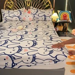 Home Decor Millions Of Kawaii Bunny Cotton Fitted Bedsheet Home & Pets
