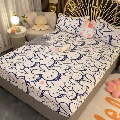 Home Decor Millions Of Kawaii Bunny Cotton Fitted Bedsheet Home & Pets