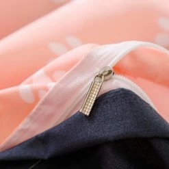 Home Decor Navy Blue & Pink Puppy Print Bedding Set