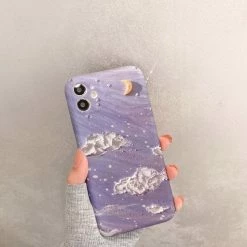 Accessories Nostalgic Moon And Clouds Night Sky IPhone Case