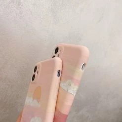 Accessories Nostalgic Peach Pink Sun Clouds IPhone Case