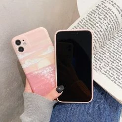 Accessories Nostalgic Peach Pink Sun Clouds IPhone Case