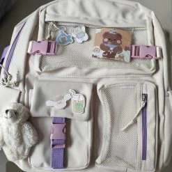 Apparel Nylon Study Besties Backpack With Bear Keychain