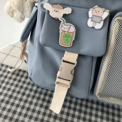 Apparel Nylon Study Besties Backpack With Bear Keychain