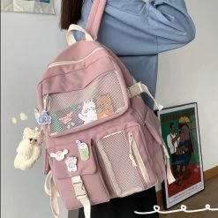 Apparel Nylon Study Besties Backpack With Bear Keychain