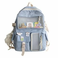 Apparel Nylon Study Besties Backpack With Bear Keychain