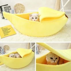 Home Decor Pastel Banana Cat Dog Pet Bed House Food & Drinks