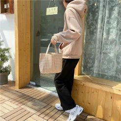 Apparel Pastel Gingham Short Tote