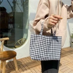 Apparel Pastel Gingham Short Tote