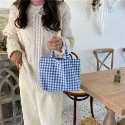 Apparel Pastel Gingham Short Tote