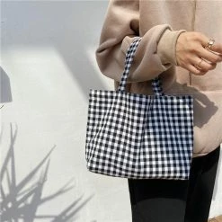 Apparel Pastel Gingham Short Tote