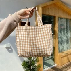 Apparel Pastel Gingham Short Tote
