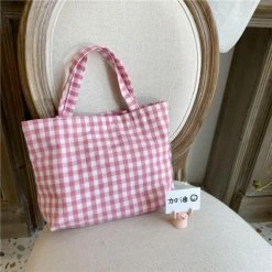 Apparel Pastel Gingham Short Tote