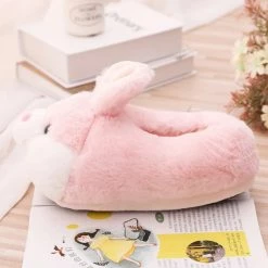 Apparel Pink Bunny Plush Slippers 10 Apparel Pink Bunny Plush Slippers