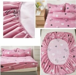 Home Decor Home & Pets Pink Cat Pattern Fitted Bedsheet