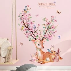 Home Decor Pink Forest With The Spiritual Deer Or Beautiful Ballerina Wall Decal 22 Home Decor Pink Forest With The Spiritual Deer Or Beautiful Ballerina Wall Decal