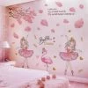 Home Decor Pink Forest With The Spiritual Deer Or Beautiful Ballerina Wall Decal