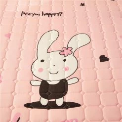 Home Decor Pink Happy Bunny Quilted Fitted Bedsheet Home & Pets