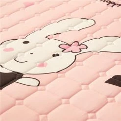 Home Decor Pink Happy Bunny Quilted Fitted Bedsheet Home & Pets