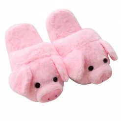 Apparel Pink Piggy Plush Slippers