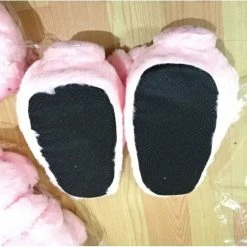 Apparel Pink Piggy Plush Slippers