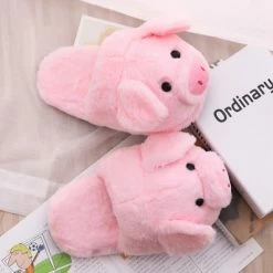 Apparel Pink Piggy Plush Slippers