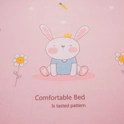 Home Decor Pink Princess Bunny Fitted Bedsheet