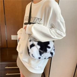 Apparel Plush Cow Print Baguette Bag 41 Apparel Plush Cow Print Baguette Bag