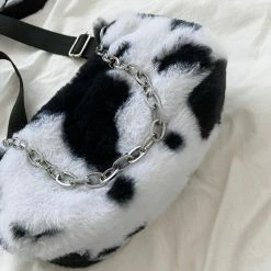 Apparel Plush Cow Print Baguette Bag 32 Apparel Plush Cow Print Baguette Bag