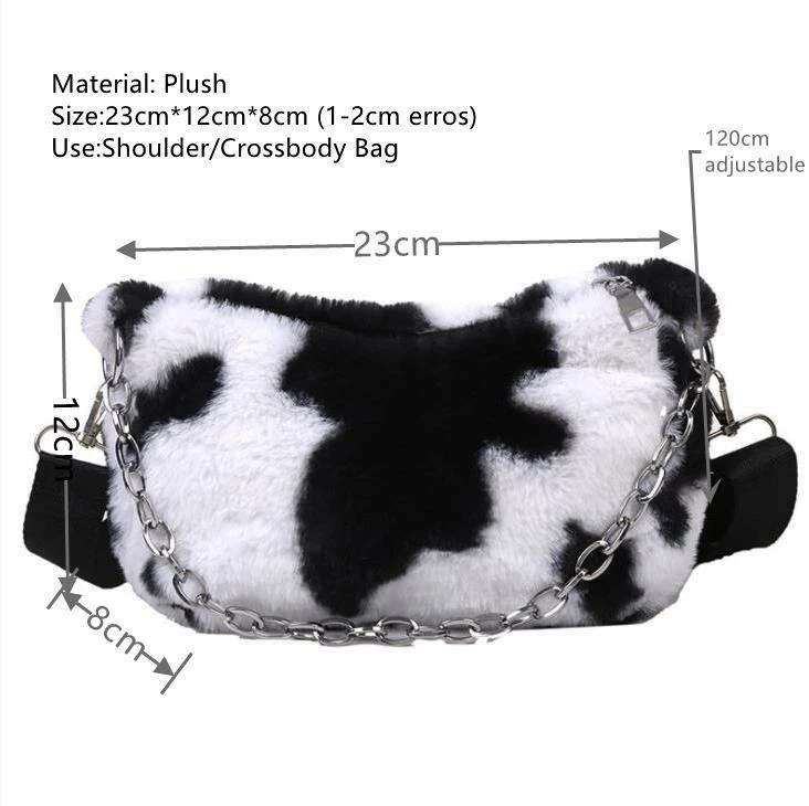 Apparel Plush Cow Print Baguette Bag 12 Apparel Plush Cow Print Baguette Bag