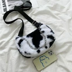 Apparel Plush Cow Print Baguette Bag 37 Apparel Plush Cow Print Baguette Bag