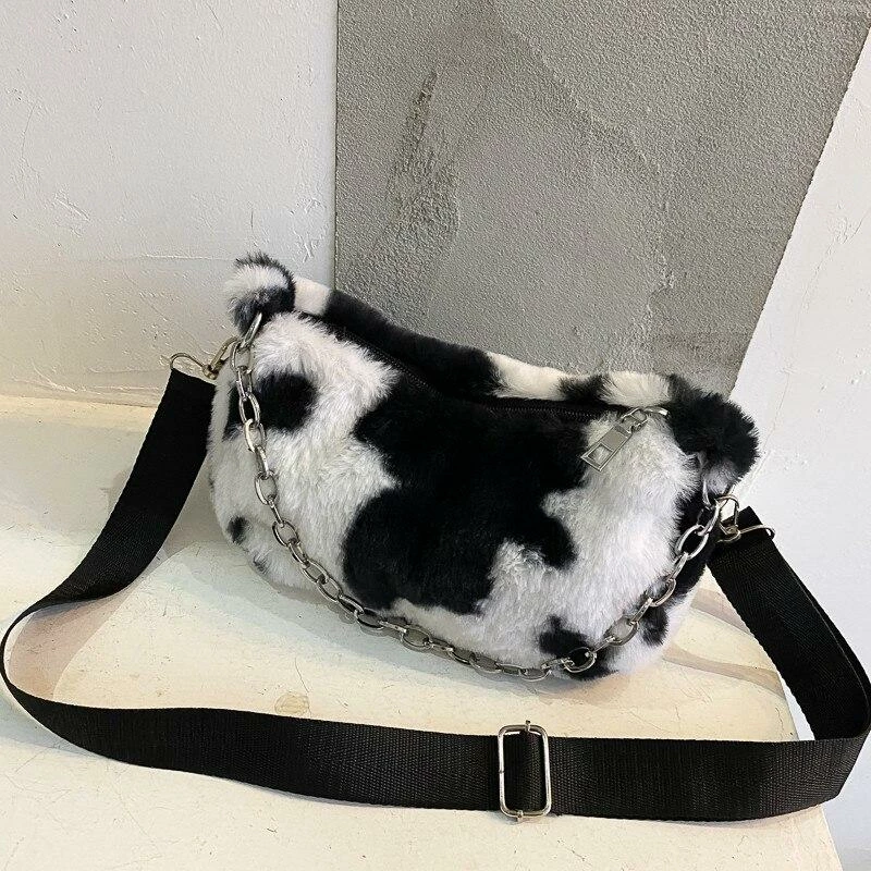 Apparel Plush Cow Print Baguette Bag 8 Apparel Plush Cow Print Baguette Bag