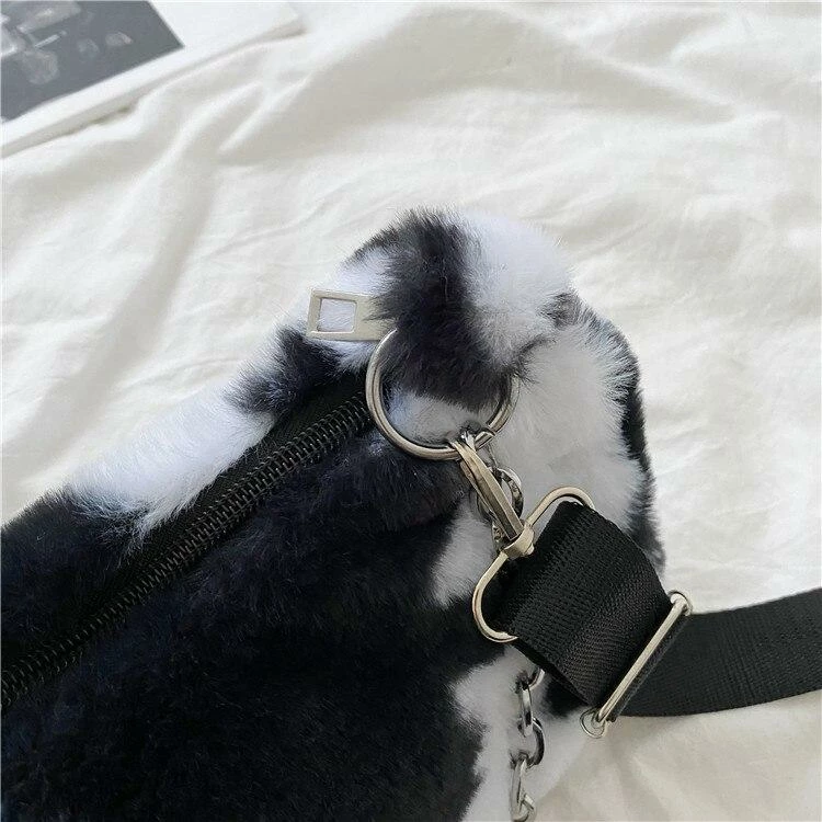 Apparel Plush Cow Print Baguette Bag 5 Apparel Plush Cow Print Baguette Bag