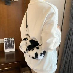 Apparel Plush Cow Print Baguette Bag 30 Apparel Plush Cow Print Baguette Bag