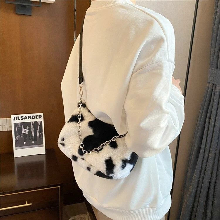 Apparel Plush Cow Print Baguette Bag 9 Apparel Plush Cow Print Baguette Bag