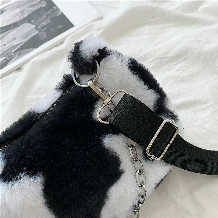 Apparel Plush Cow Print Baguette Bag 13 Apparel Plush Cow Print Baguette Bag