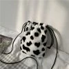 Apparel Plush Cow Print Drawstring Bag 1 Apparel Plush Cow Print Drawstring Bag