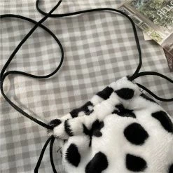 Apparel Plush Cow Print Drawstring Bag 23 Apparel Plush Cow Print Drawstring Bag