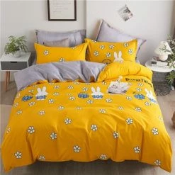 Home Decor Pretty Dress Bunny Print Bedding Set