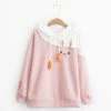 Apparel Pullover Two-Tone Pink White Black Bunny Hoodie 2 Apparel Pullover Two-Tone Pink White Black Bunny Hoodie