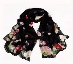 Apparel Pure Silk Scarf Soft Floral Print Collection