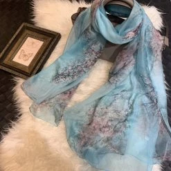 Apparel Pure Silk Scarf Soft Floral Print Collection