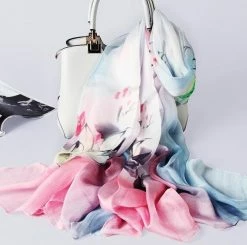 Apparel Pure Silk Scarf Soft Floral Print Collection