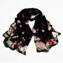 Apparel Pure Silk Scarf Soft Floral Print Collection