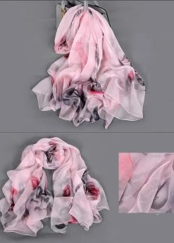 Apparel Pure Silk Scarf Whisper Floral Print Collection