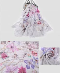 Apparel Pure Silk Scarf Whisper Floral Print Collection